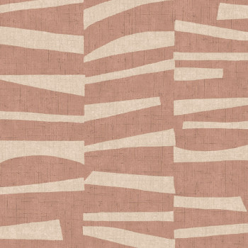 Růžovo-béžová vliesová tapeta s geometrickým retro vzorem, 318025, Twist, Eijffinger