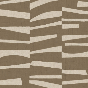 Hnědo-béžová vliesová tapeta s geometrickým retro vzorem, 318023, Twist, Eijffinger