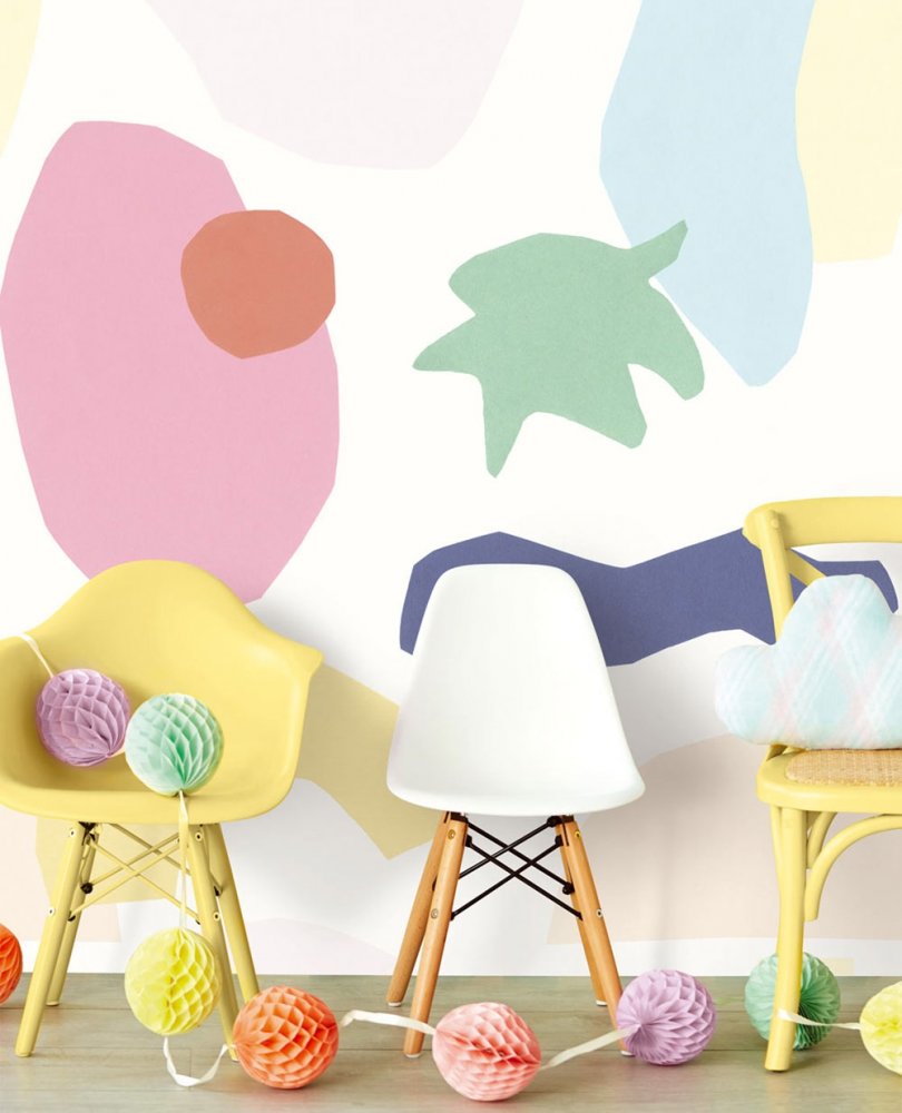 Dětská obrazová vliesová tapeta na zeď, 399125, Shapes, 186 x 280 cm, Mini Me, Eijffinger