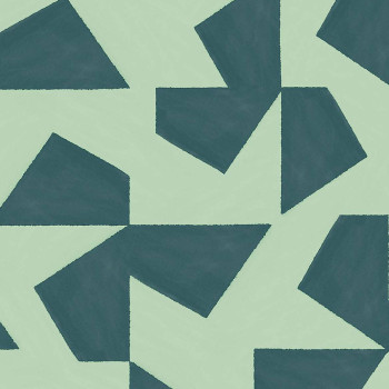 Zelená vliesová tapeta s geometrickým retro vzorem, 318042, Twist, Eijffinger