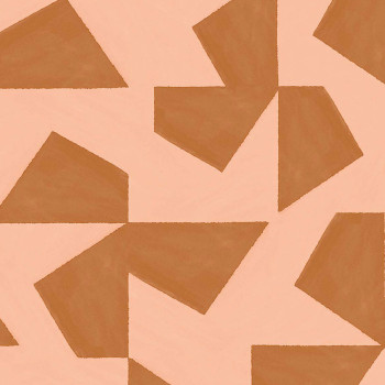 Hnědo-růžová vliesová tapeta s geometrickým retro vzorem, 318041, Twist, Eijffinger