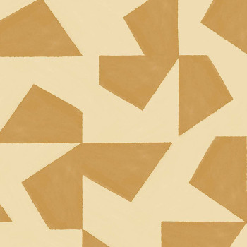 Okrová vliesová tapeta s geometrickým retro vzorem, 318040, Twist, Eijffinger