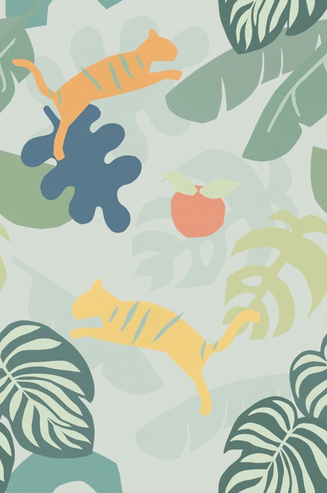 Dětská obrazová vliesová tapeta s tygry, 399123,, 186 x 280 cm, Mini Me, Eijffinger