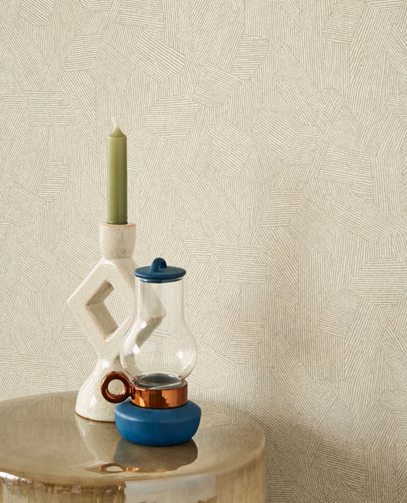 Krémová vliesová tapeta s grafickým etno vzorem, 318000, Twist, Eijffinger