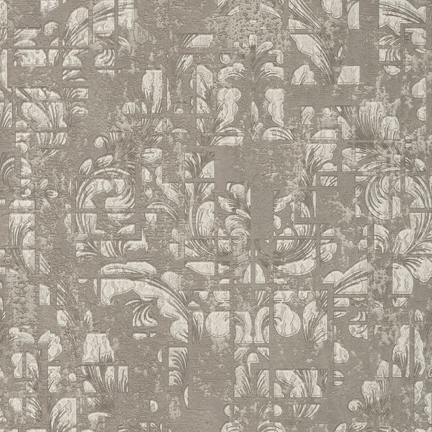 Hnědá vliesová zámecká tapeta, Ornamenty, 28717, Kaleido, Limonta