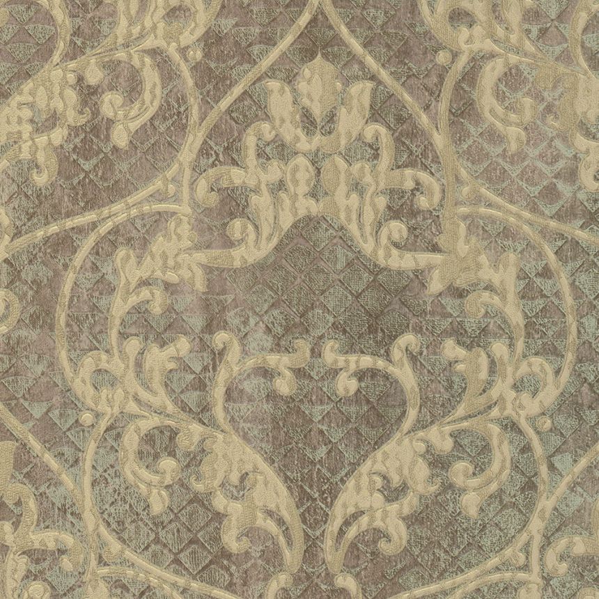 Hnědá vliesová zámecká tapeta, Ornamenty, 28508, Kaleido, Limonta