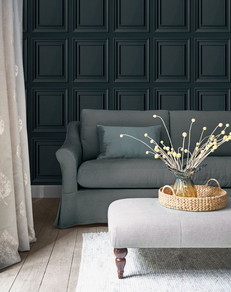 Vliesová tapeta na zeď, modrá, obložení, 114906 Laura Ashley 2, Laura Ashley Signature