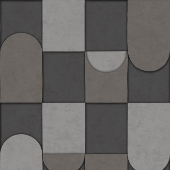 Geometrická vliesová tapeta na zeď tmavě šedá, AF24554, Affinity, Decoprint
