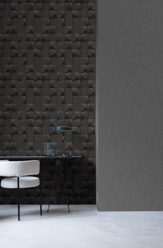 Geometrická strukturovaná šedá 3D tapeta na zeď, AF24521, Affinity, Decoprint
