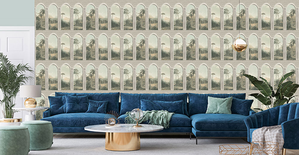 Šedá vliesová tapeta na zeď, Podloubí, M59299D, Adéle, Ugépa