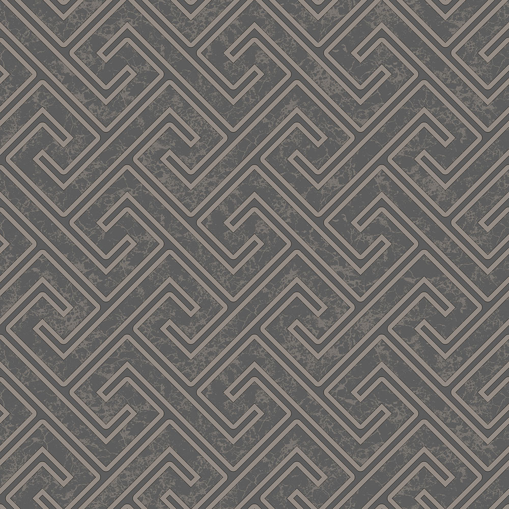 Hnědá geometrická vliesová tapeta na zeď, M54909, Adéle, Ugépa