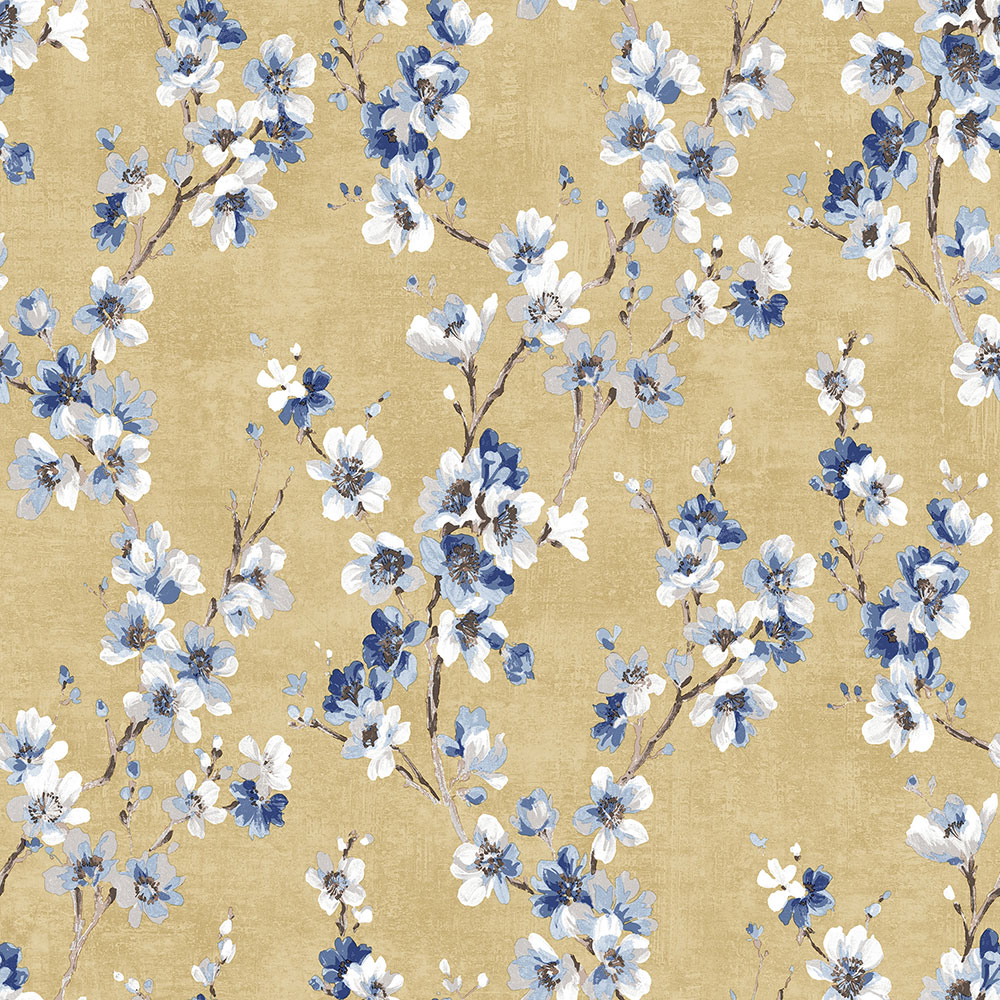 Žlutá vliesová tapeta na zeď, Květy, M52792D, Adéle, Ugépa