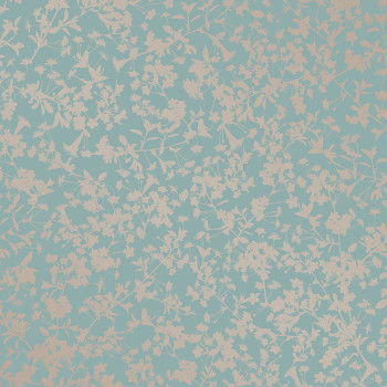 Modrá vliesová tapeta na zeď, Květy, M52414, Adéle, Ugépa