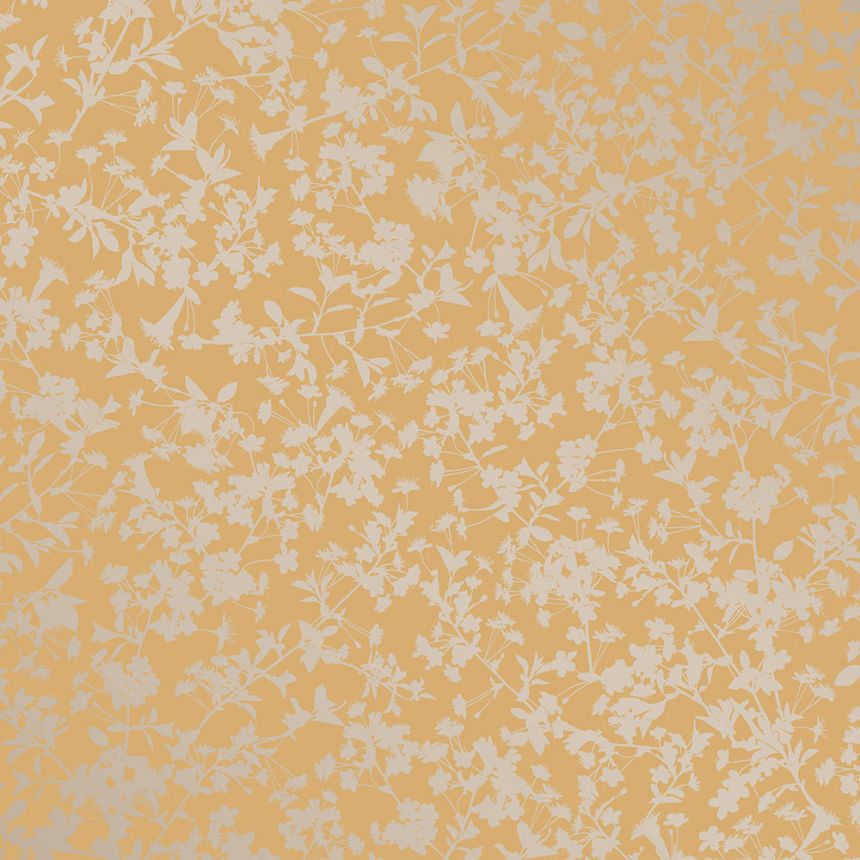 Žlutá vliesová tapeta na zeď, Květy, M52402, Adéle, Ugépa