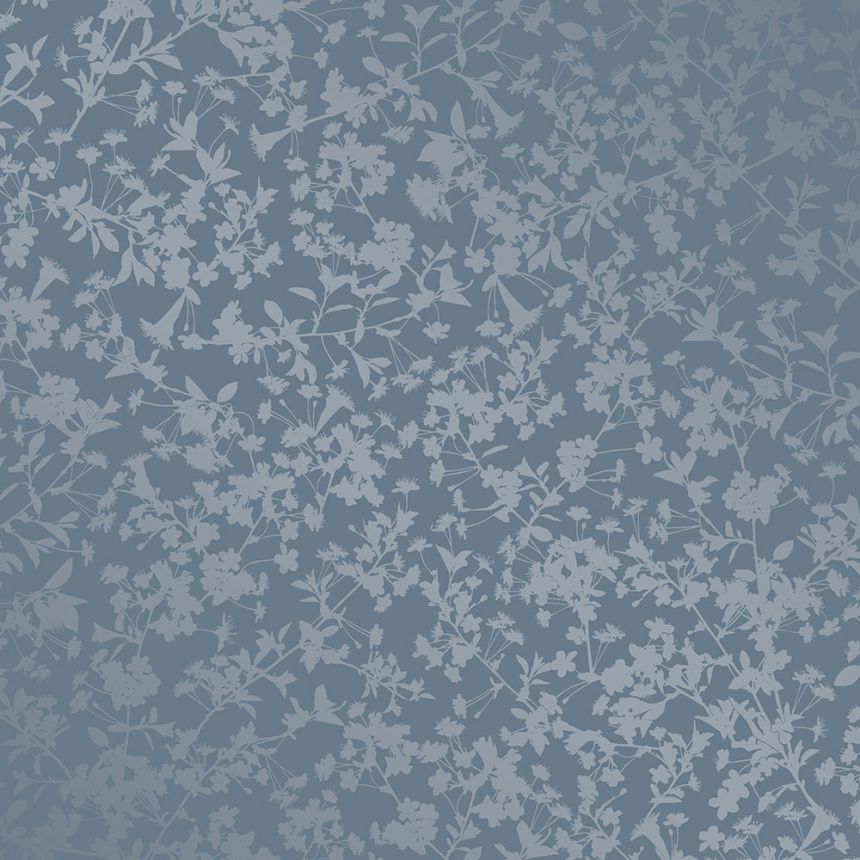 Modrá vliesová tapeta na zeď, Květy, M52401, Adéle, Ugépa