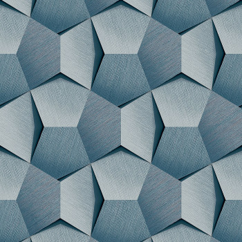 Geometrická modrá vliesová 3d tapeta na zeď A54603, Vavex 2024