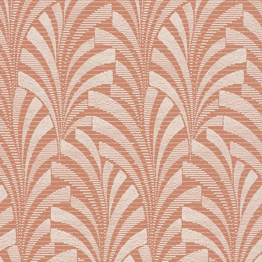 Cihlově červená vliesová tapeta na zeď, stylizované listy, A53301, Vavex 2024