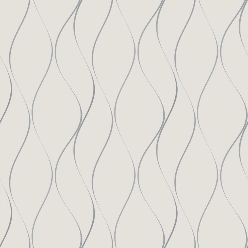 Šedá vliesová tapeta se stříbrnými vlnkami Y6201401, Dazzling Dimensions 2, York