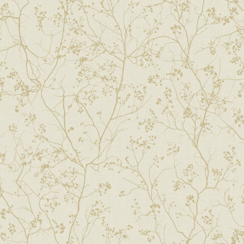 Krémová vliesová tapeta se zlatými větvičkami DD3812, Dazzling Dimensions 2, York
