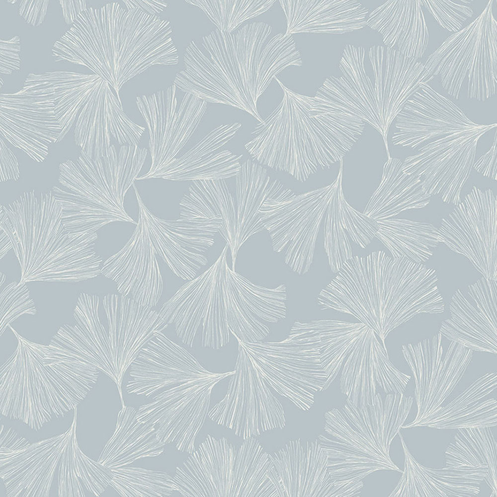 Modrá vliesová tapeta na zeď, bílé listy ginkga DD3743, Dazzling Dimensions 2, York