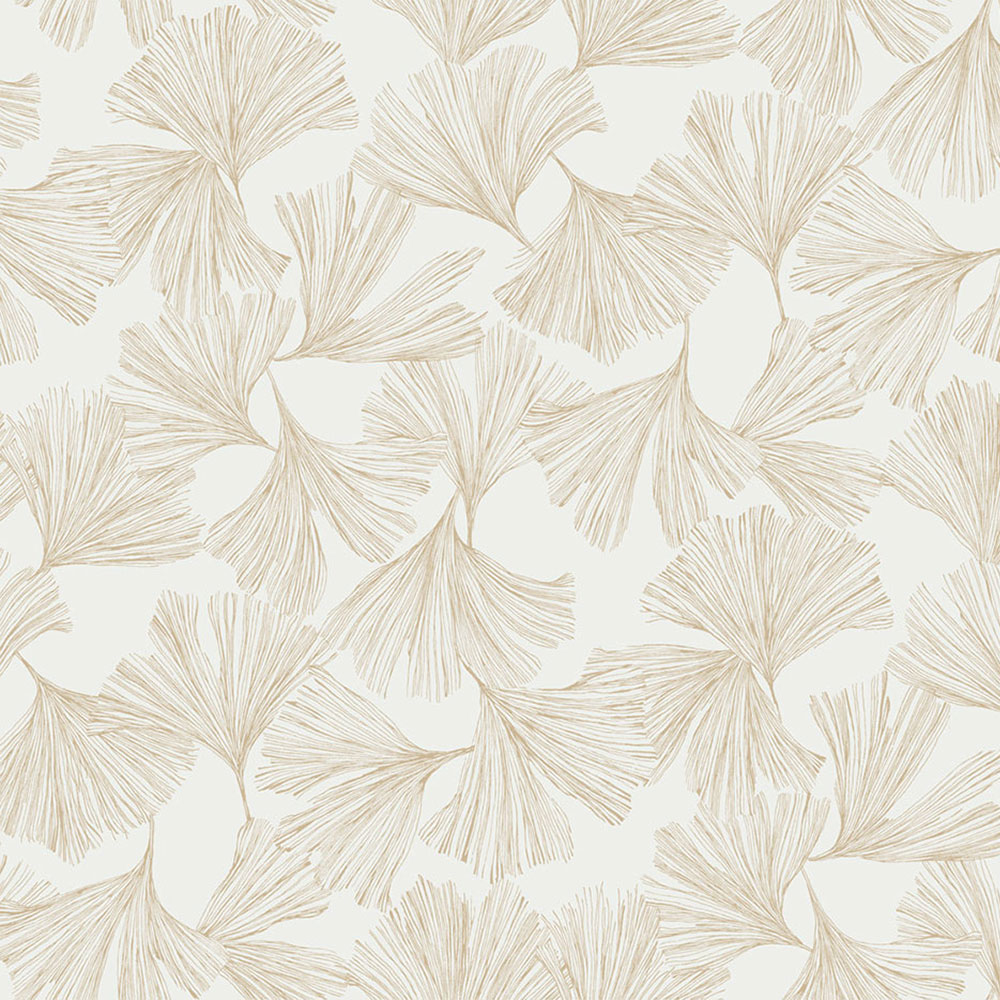 Bílá vliesová tapeta se zlatými listy ginkga DD3741, Dazzling Dimensions 2, York