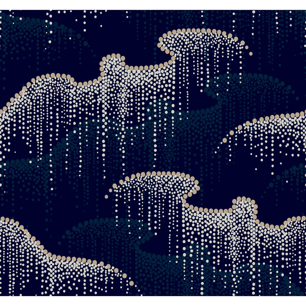 Modrá vliesová tapeta na zeď, puntíky, perly OS4264, Modern nature II, York