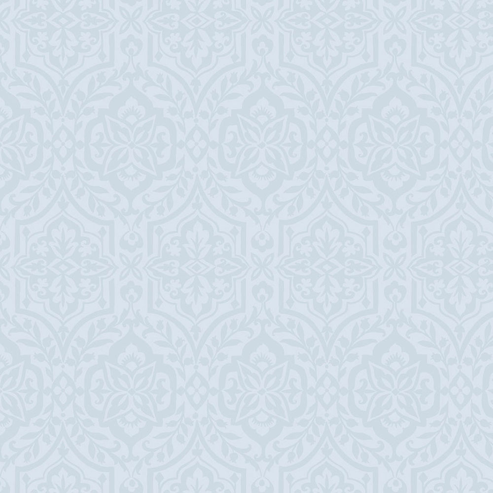 Světle modrá předklížená tapeta s ornamenty DM5033, Damask, York