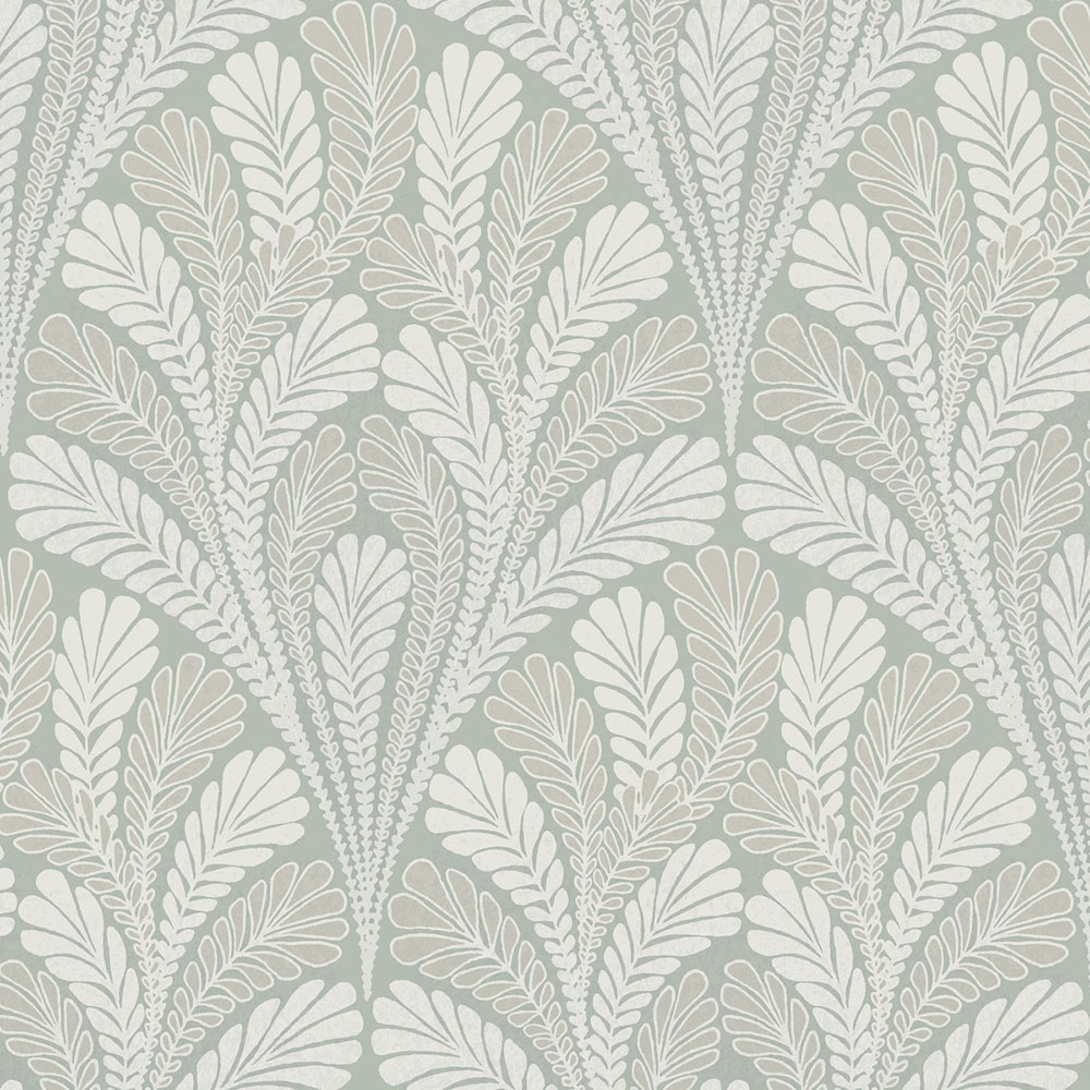 Zelená předklížená tapeta na zeď, listy DM5023, Damask, York