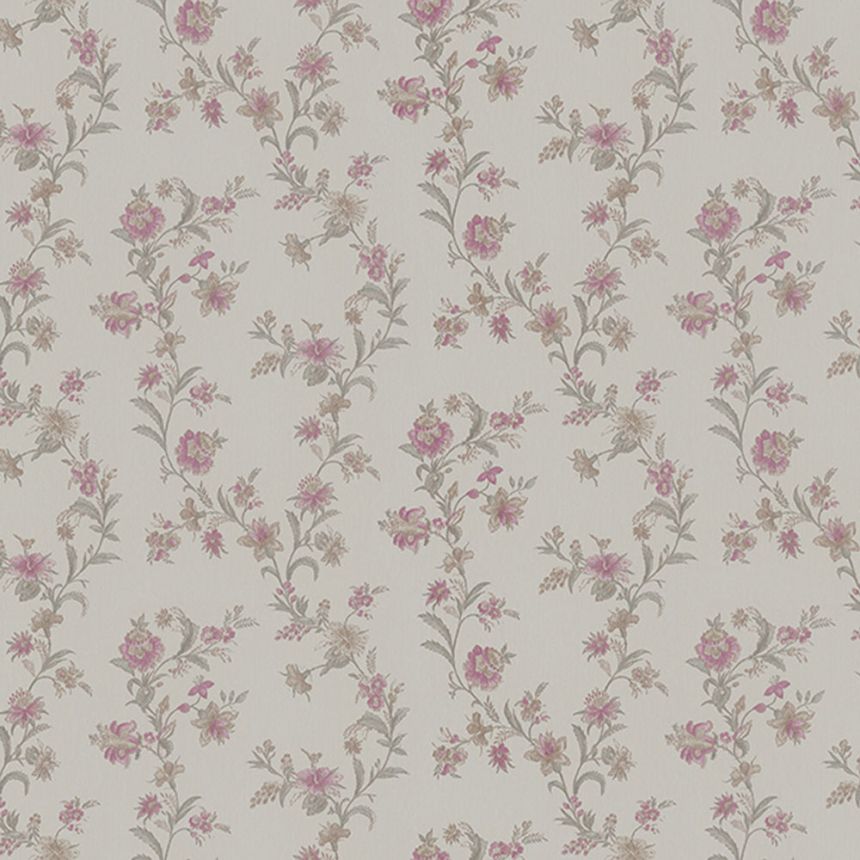 Béžová vliesová tapeta na zeď květiny, Z66853, Satin Flowers, Zambaiti Parati