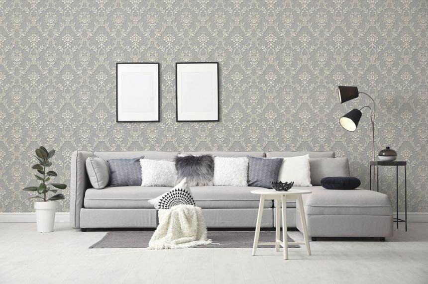 Béžová vliesová zámecká tapeta na zeď, Z66839, Satin Flowers, Zambaiti Parati