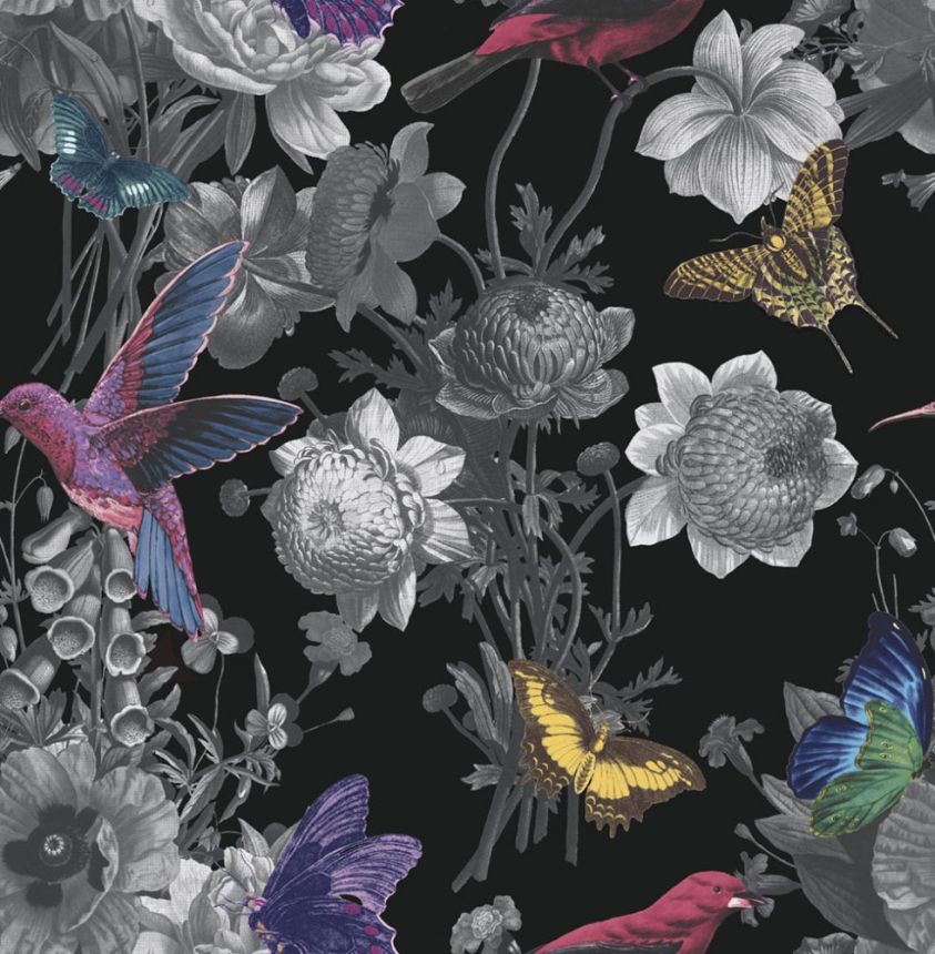Luxusní vliesová tapeta na zeď květiny, ptáci 106431 Reverie, Graham&Brown