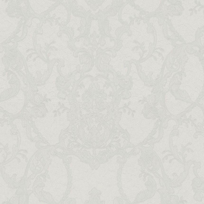 Bílo-stříbrná ornamentální vliesová tapeta s vinylovým povrchem Z80040 Philipp Plein, Zambaiti Parati