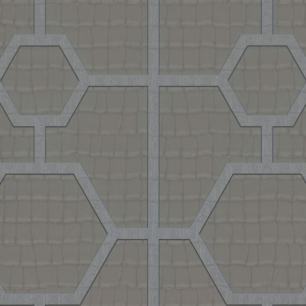 Šedá geometrická vliesová tapeta s vinylovým povrchem Z80026 Philipp Plein, Zambaiti Parati