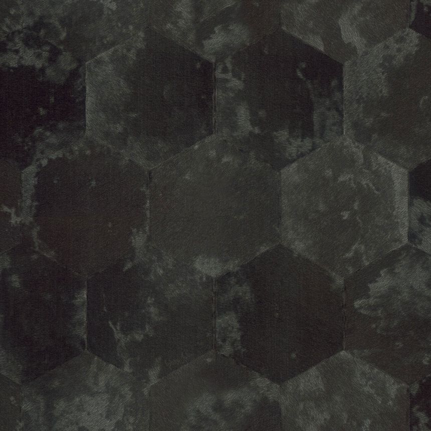 Luxusní tapeta na zeď, černé hexagony, Z80001, Philipp Plein, Zambaiti Parati