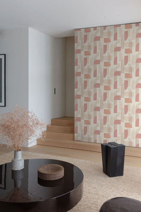 Růžová vliesová tapeta, styl Art Deco MN3305, Maison, Grandeco