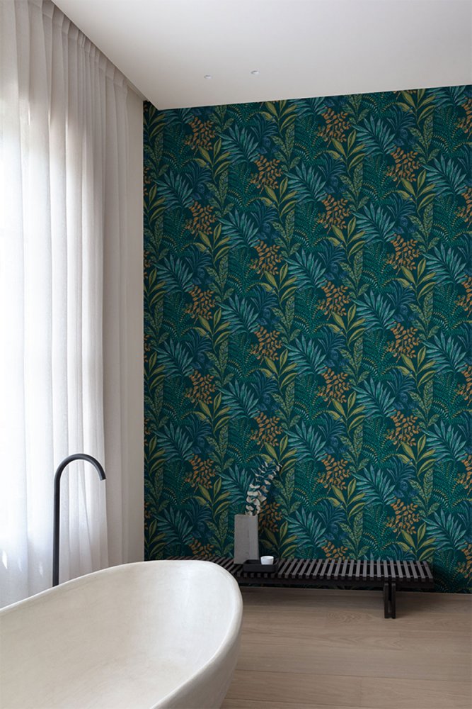 Zelená vliesová tapeta na zeď - listy MN3112, Maison, Grandeco