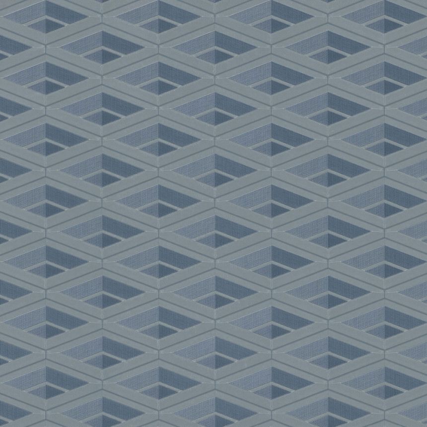 Modro-stříbrná geometrická vliesová tapeta na zeď Z76050, Vision, Zambaiti Parati