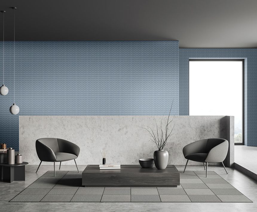 Luxusní modrá geometrická vliesová tapeta na zeď Z76046, Vision, Zambaiti Parati