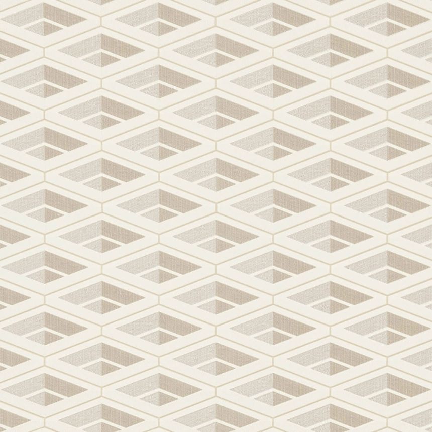 Luxusní krémová geometrická vliesová tapeta na zeď Z76025, Vision, Zambaiti Parati