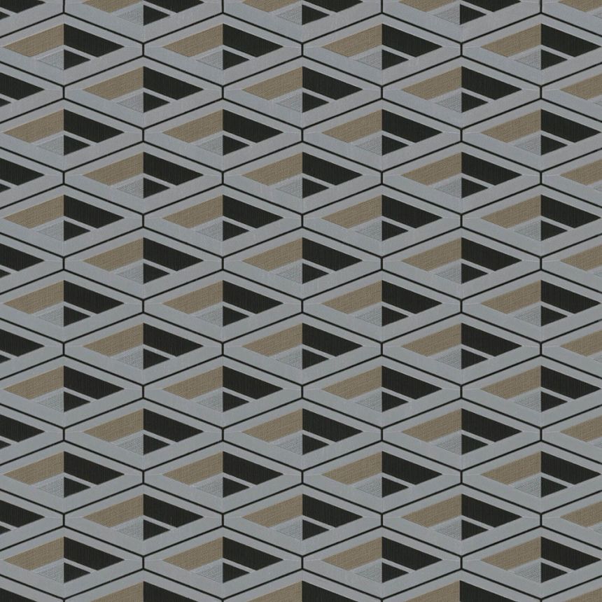 Luxusní stříbrná geometrická vliesová tapeta na zeď Z76006, Vision, Zambaiti Parati