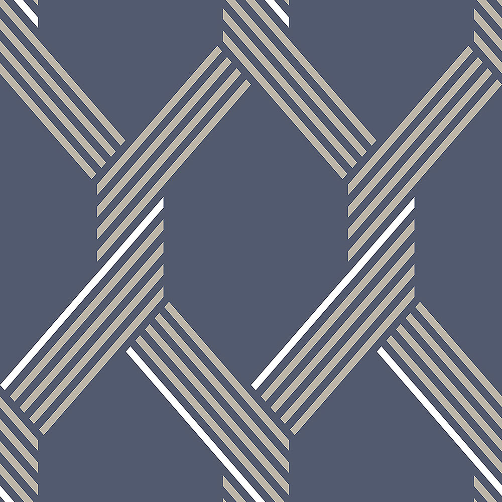 Modrá geometrická vliesová tapeta na zeď 105466, Formation, Graham & Brown