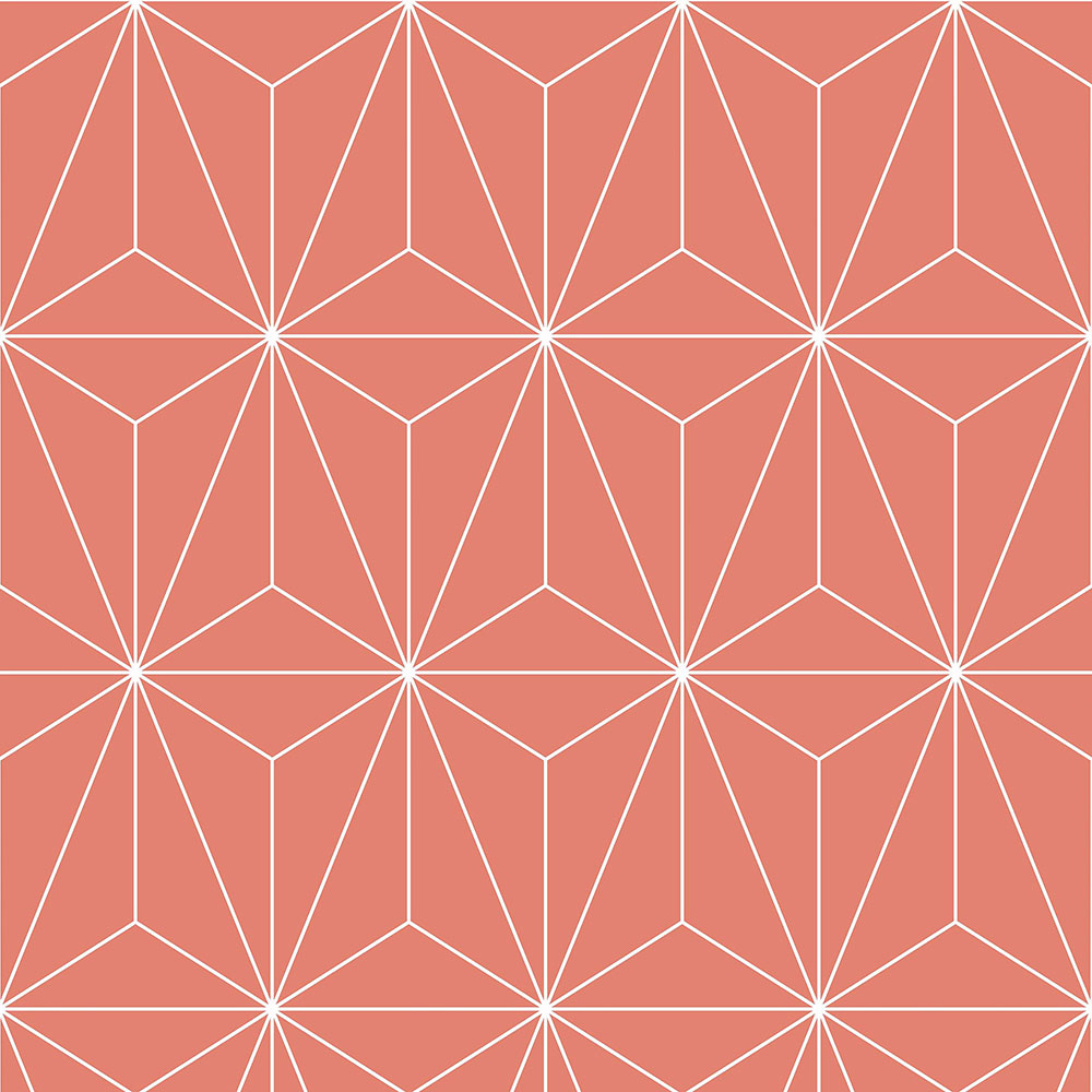 Korálově červená geometrická vliesová tapeta na zeď 104739, Formation, Graham & Brown