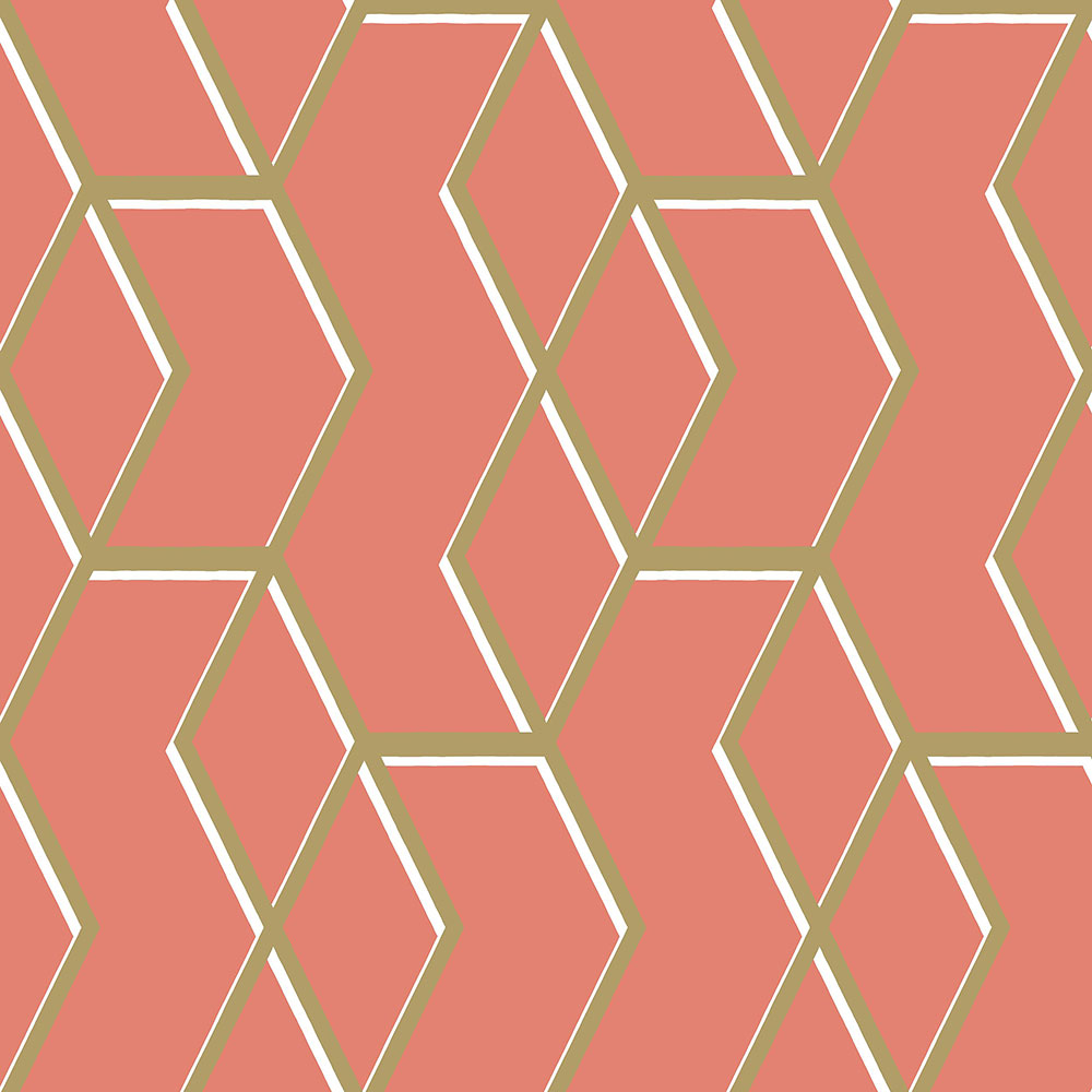 Korálová vliesová tapeta, zlatý geometrický vzor 104736, Formation, Graham & Brown