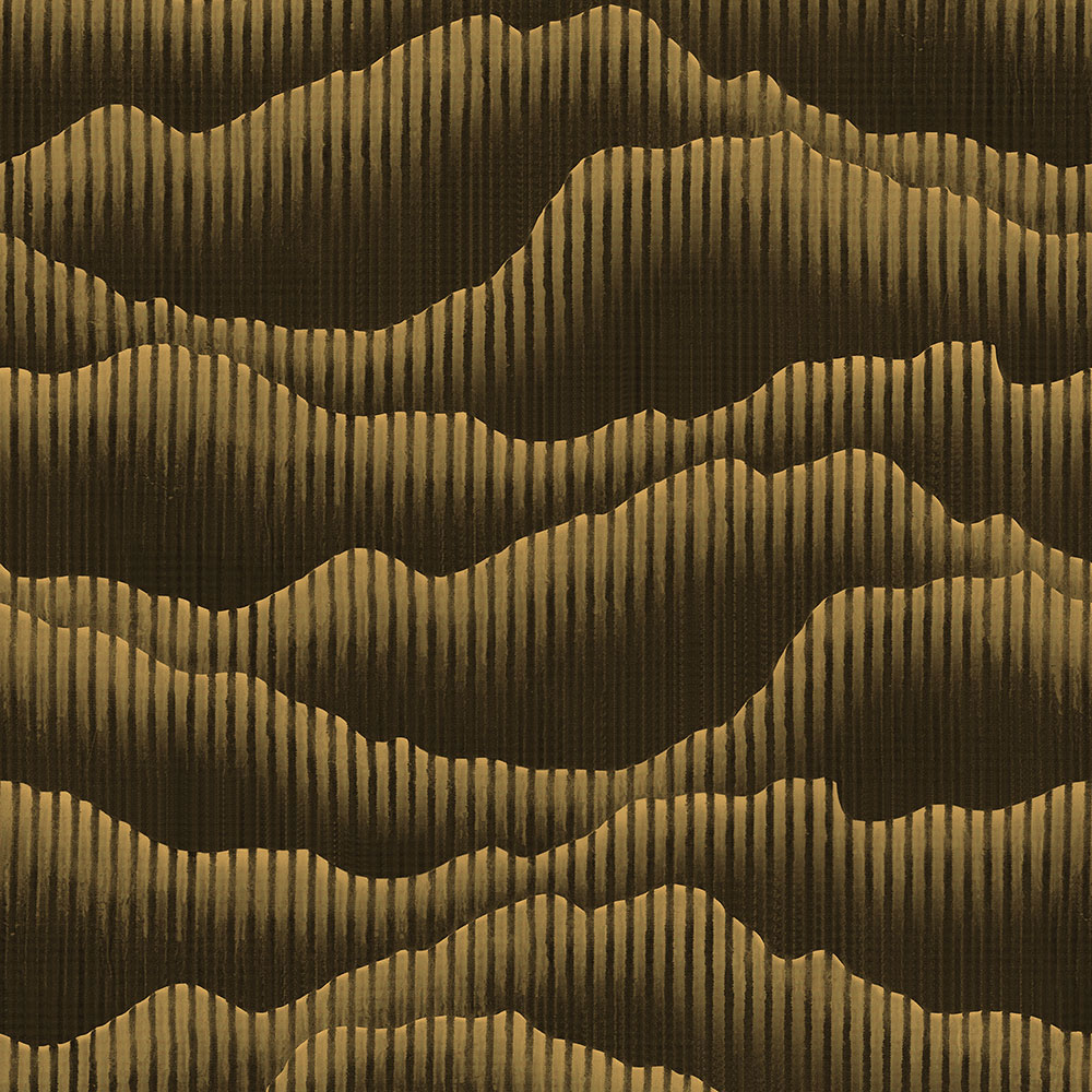 Luxusní černo-zlatá vliesová tapeta - proužky, vlnky WL220681, Wll-for 2, Vavex 