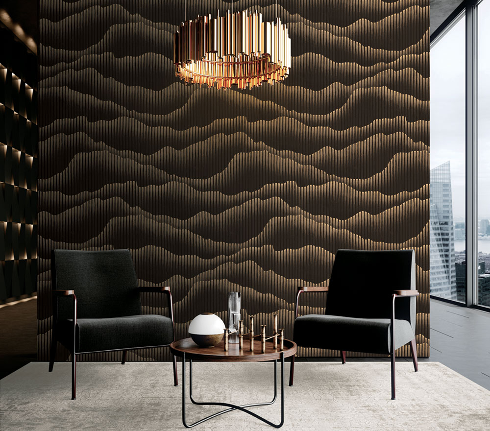 Luxusní černo-zlatá vliesová tapeta - proužky, vlnky WL220681, Wll-for 2, Vavex 