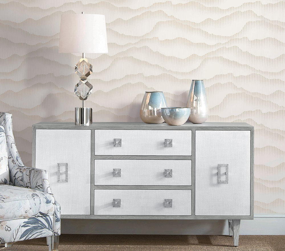Luxusní bílo-krémová vliesová tapeta s leskem- proužky, vlnky WL220685, Wll-for 2, Vavex 