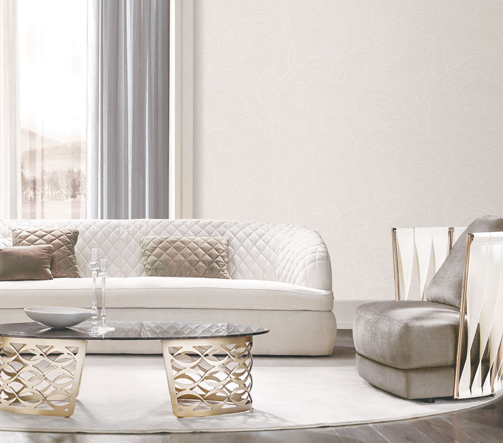 Luxusní bílo-krémová vliesová tapeta s obloučky WL220661, Wll-for 2, Vavex 