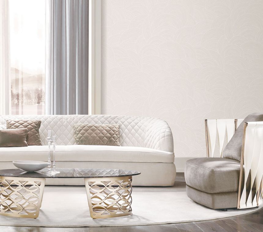 Luxusní bílo-krémová vliesová tapeta s obloučky WL220661, Wll-for 2, Vavex 
