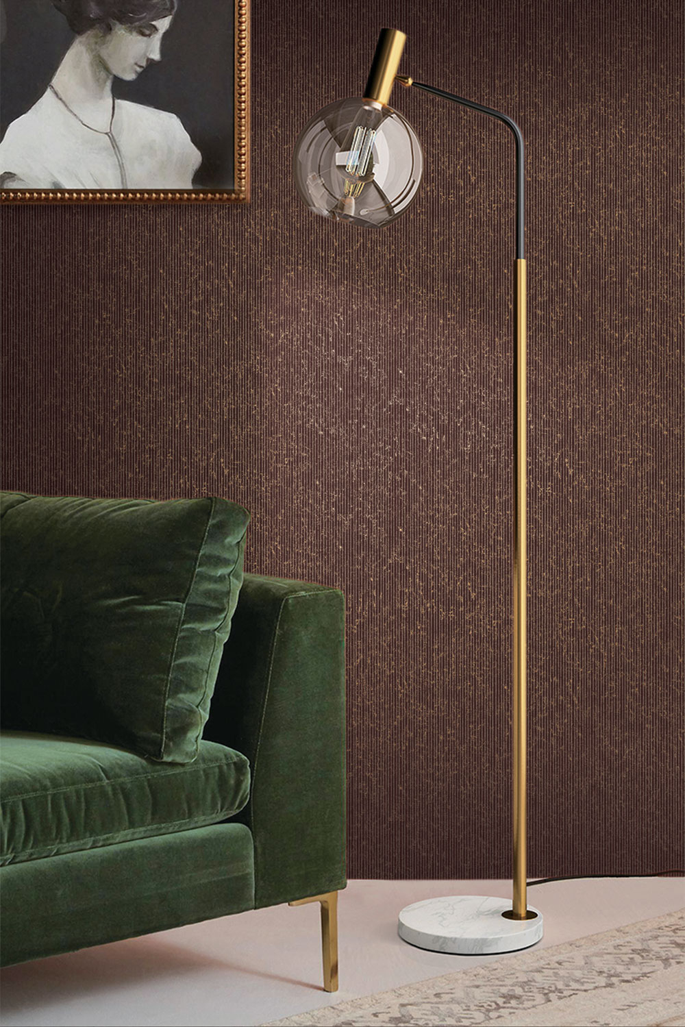 Luxusní vínově-zlatá proužková vliesová tapeta WL220585, Wll-for 2, Vavex 