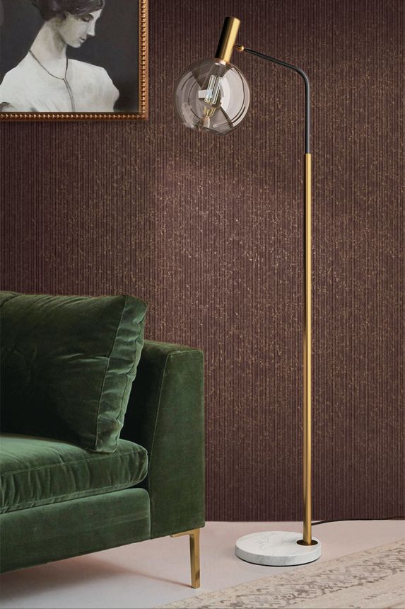 Luxusní vínově-zlatá proužková vliesová tapeta WL220585, Wll-for 2, Vavex 